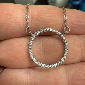 Elegant Silver Circle Pendant Necklace